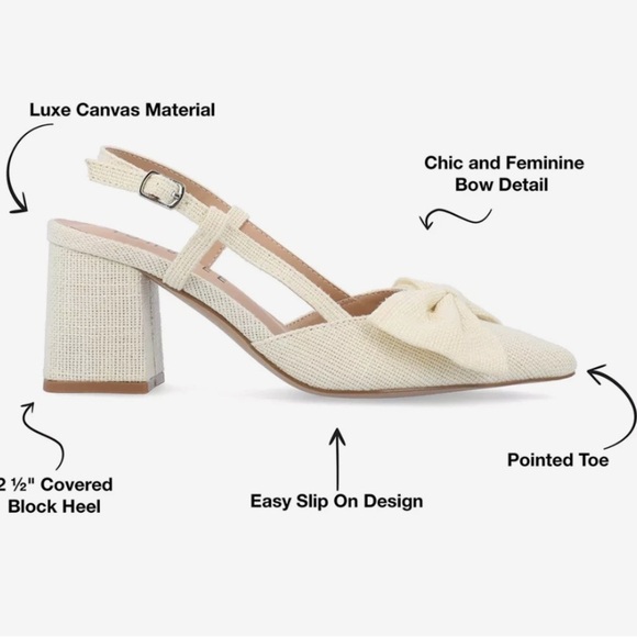 Journee Collection Tailynn Pump Slingback Block Heel Shoes Size 9 WD Wide NIB - Picture 4 of 12